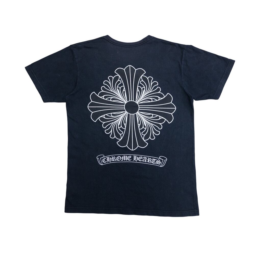 Chrome Hearts Black & White Jumbo Floral Plus Cross Size M